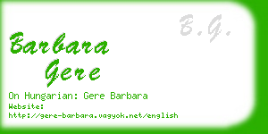 barbara gere business card